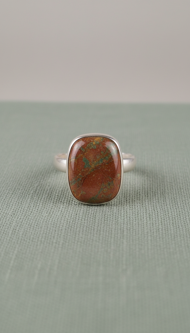 Anillo cobre tierra con gema