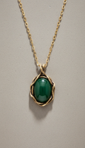 Collar colgante verde botánico