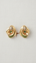Aretes esculturales oro champaña